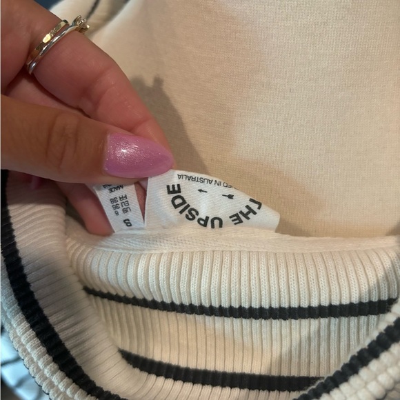 The Upside Cream and Black Striped Hoodie - Picture 4 of 4